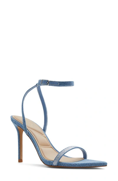 Shop Aldo Tulipa Ankle Strap Pointed Toe Sandal In Medium Blue