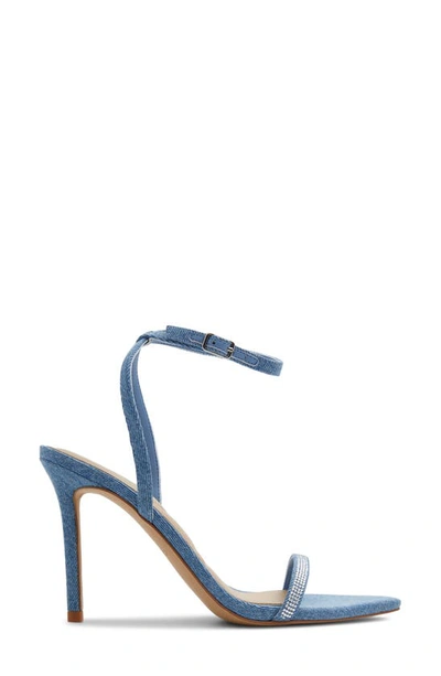 Shop Aldo Tulipa Ankle Strap Pointed Toe Sandal In Medium Blue