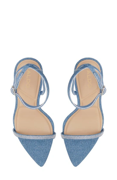 Shop Aldo Tulipa Ankle Strap Pointed Toe Sandal In Medium Blue