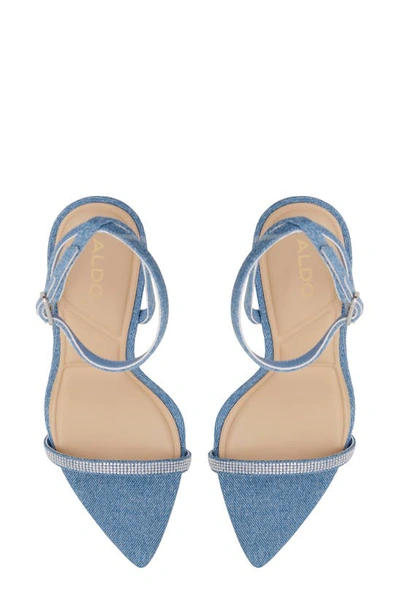 Aldo Tulipa Ankle Strap Pointed Toe Sandal In Medium Blue