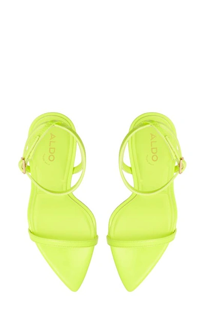 Shop Aldo Tulipa Ankle Strap Pointed Toe Sandal In Bright Yellow