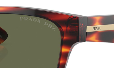 Prada 52mm Polarized Pillow Sunglasses In Havana Red