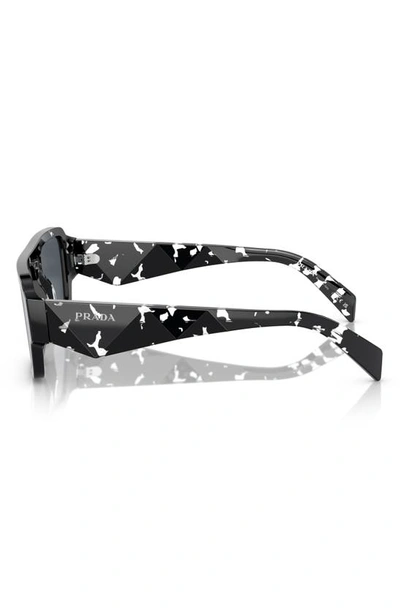 Shop Prada 53mm Rectangular Sunglasses In Dark Grey