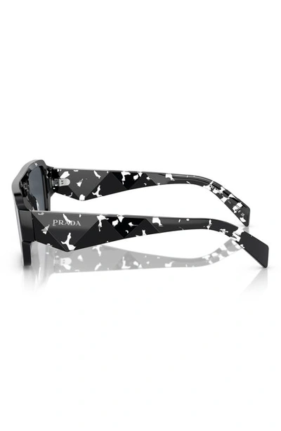 Prada Womens Black Pr A05s Rectangle-frame Abstract Acetate Sunglasses In Dark Grey