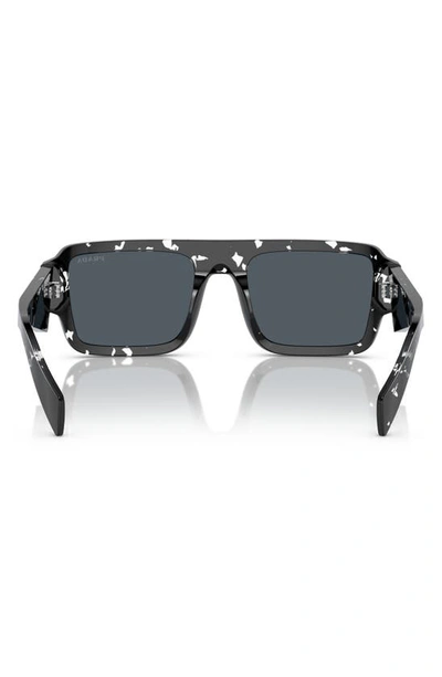 Prada Womens Black Pr A05s Rectangle-frame Abstract Acetate Sunglasses In Dark Grey