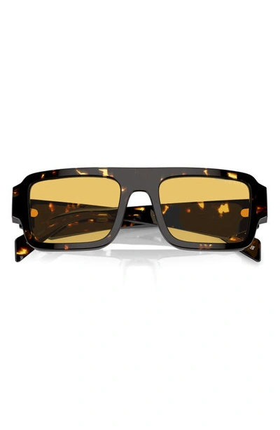 Shop Prada 53mm Rectangular Sunglasses In Yellow