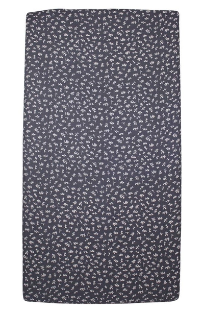 Shop L'ovedbaby Branch Print Fitted Organic Cotton Crib Sheet In Dusk Leaves