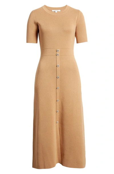 Shop Zoe And Claire Midi Sweater Dress In Camel