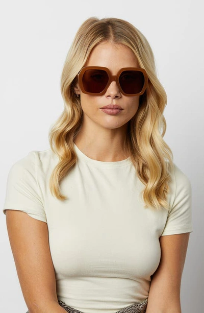 Shop Diff Nola 51mm Polarized Square Sunglasses In Brown