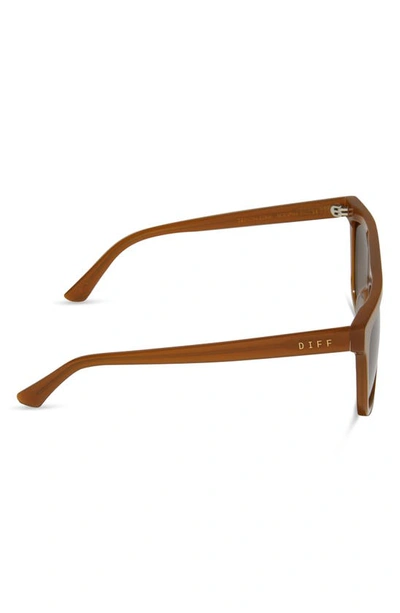 Shop Diff Stevie 55mm Gradient Polarized Flat Top Sunglasses In Brown Gradient