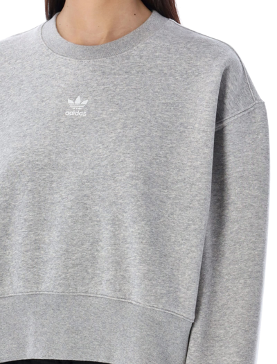 Shop Adidas Originals Crewneck Fleece In Grey