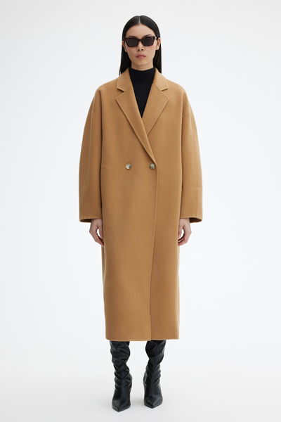 Shop House Of Dagmar Doublé Coat In Camel