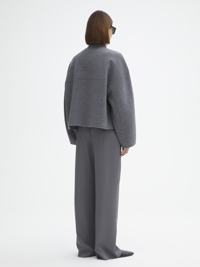 House Of Dagmar Short Doublé Jacket In Grey Melange