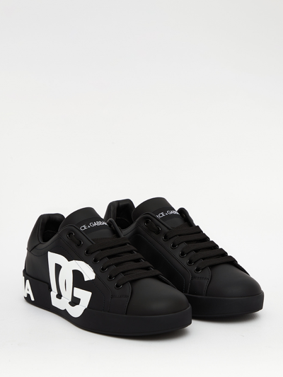 Shop Dolce & Gabbana Portofino Dg Sneakers In Black