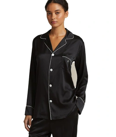 Shop Polo Ralph Lauren Heritage Silk Pajama Set In Onyx