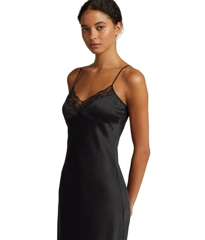 Polo Ralph Lauren Heritage Silk Midi Slip Dress In Onyx | ModeSens