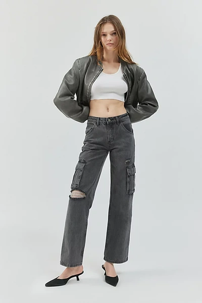 Shop Guess Originals Kit Distressed Carpenter Jean - Go Washed Grey In Charcoal, Women's At Urban Outfitters