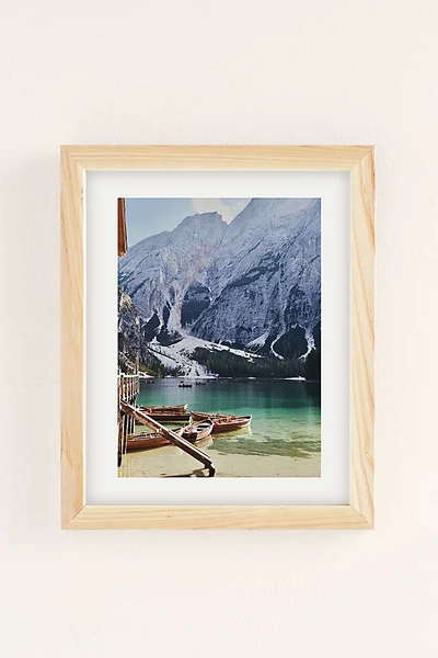 Shop Urban Outfitters Erin Champ Lago Di Braies Art Print In Natural Wood Frame At