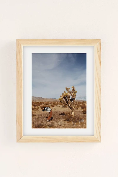 Shop Urban Outfitters Erin Champ Joshua Tree I Art Print In Natural Wood Frame At