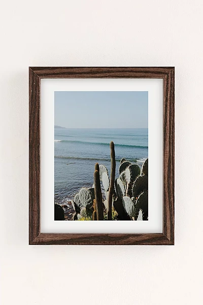 Shop Urban Outfitters Erin Champ Pacific Beach Art Print In Walnut Wood Frame At