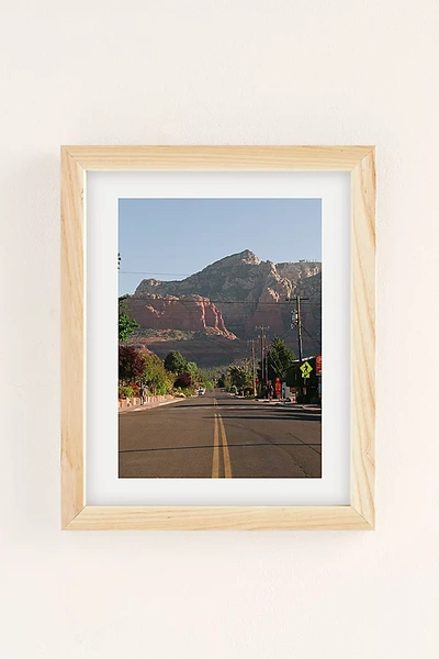 Shop Urban Outfitters Emilina Filippo Somewhere Everywhere Art Print In Natural Wood Frame At