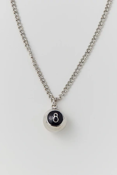 Shop Urban Outfitters 8-ball Stainless Steel Pendant Necklace In Silver, Men's At