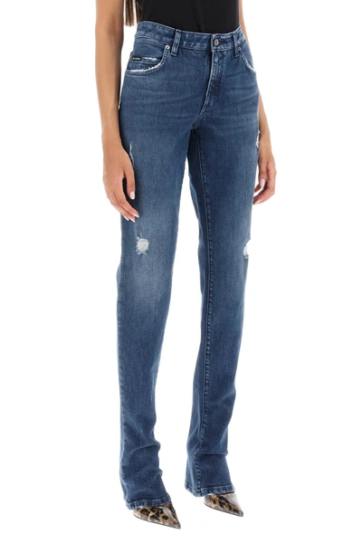 Shop Dolce & Gabbana Low Rise Trumpet Jeans