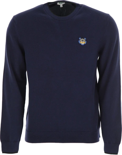 Shop Kenzo Blue Cotton Sweater