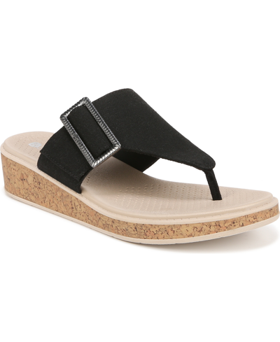 Shop Bzees Bay Washable Thong Sandals In Black Fabric
