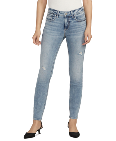 Shop Silver Jeans Co. Women's Elyse Mid-rise Comfort Fit Skinny Leg Jeans In Indigo