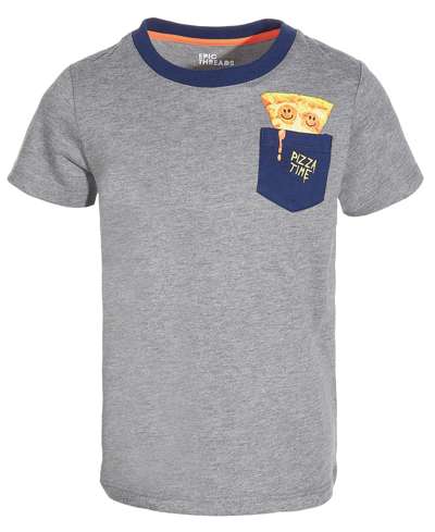 Shop Epic Threads Little Boys Pizza Time Graphic Pocket T-shirt, Created For Macy's In Pewter Hthr