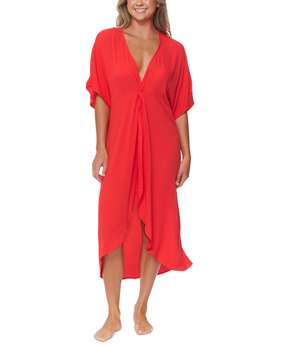 Shop Raisins Juniors' Paradise Cover-up Dress In Red
