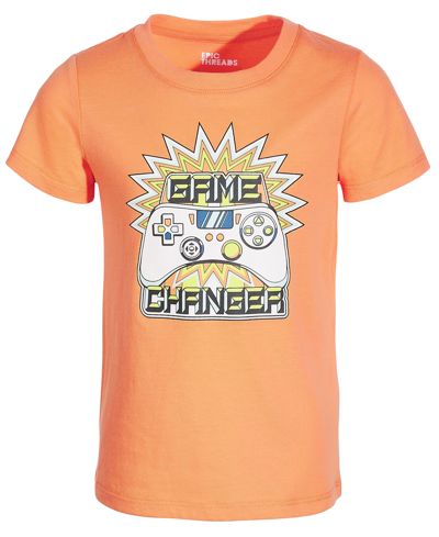 Shop Epic Threads Little Boys Game Changer Graphic T-shirt, Created For Macy's In Lily Orange