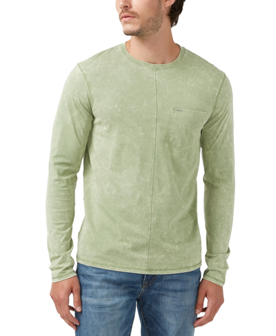 Shop Buffalo David Bitton Men's Kahel Relaxed-fit Long-sleeve Pocket T-shirt In Oil Green