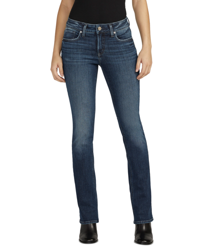 Shop Silver Jeans Co. Women's Elyse Mid Rise Comfort Fit Slim Bootcut Jeans In Indigo