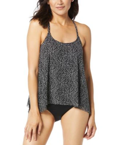 Shop Coco Reef Womens Current Mesh Bra Sized Tankini Top Ruched Hipster Bikini Bottoms In Black