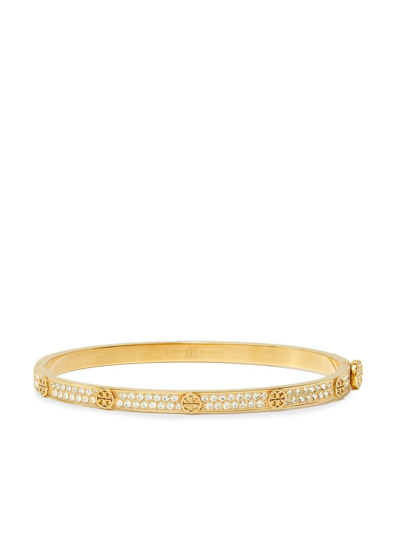 Shop Tory Burch Gold-tone Miller Stud Crystal Bracelet