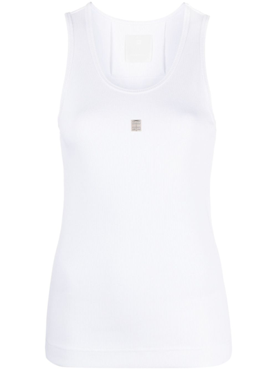Shop Givenchy White 4g-appliqué Tank Top