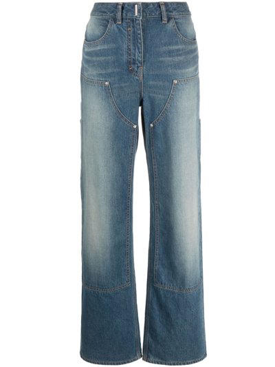 Shop Givenchy Blue Carpenter Straight-leg Jeans