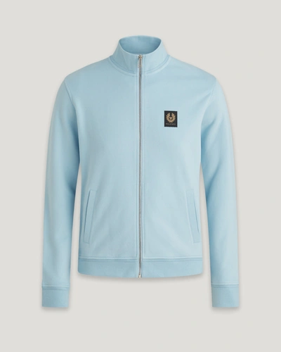 Shop Belstaff Full Zip Sweatshirt In Skyline Blue