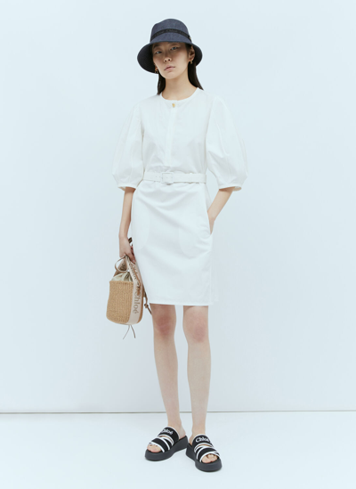 Shop Chloé Belted Shirt Dress In White