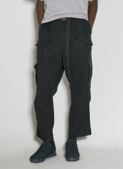 Shop Y-3 Wide Cargo Pants In Black