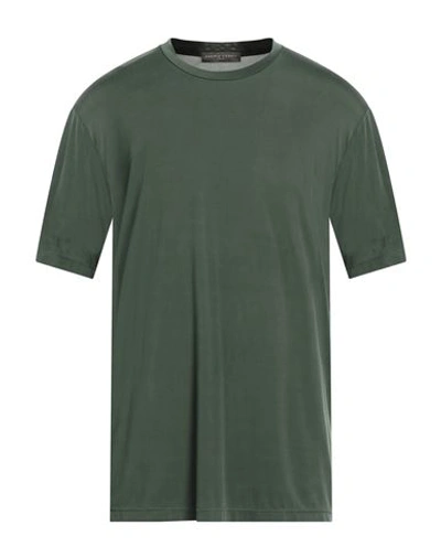 Shop Daniele Fiesoli Man T-shirt Dark Green Size Xl Cupro, Elastane