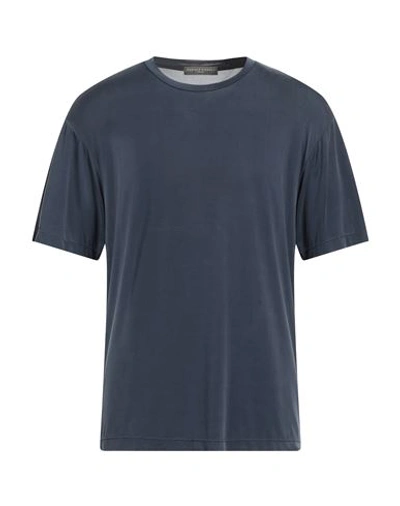 Shop Daniele Fiesoli Man T-shirt Midnight Blue Size Xl Cupro, Elastane