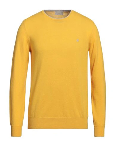 Brooksfield Man Sweater Yellow Size 44 Virgin Wool In Yellow