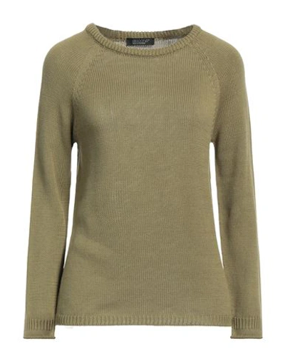 Shop Aragona Woman Sweater Military Green Size 6 Cotton