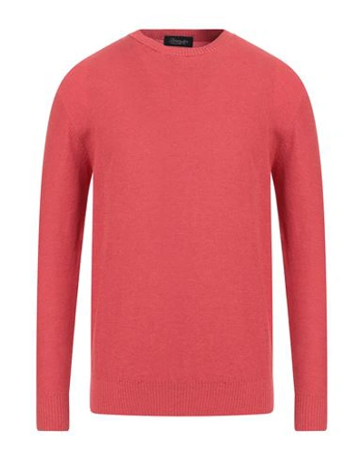 Shop Drumohr Man Sweater Coral Size 50 Cotton In Red