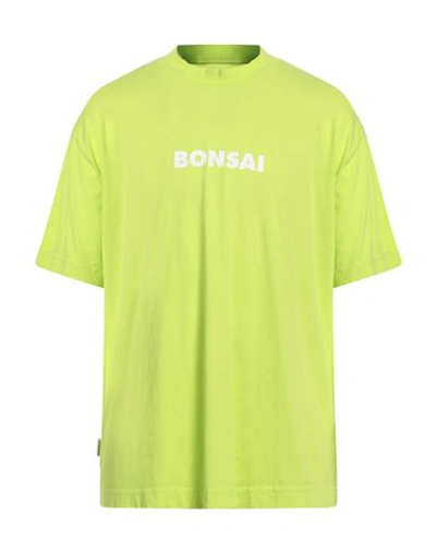 Shop Bonsai Man T-shirt Acid Green Size L Cotton