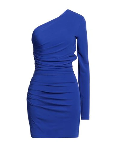 Shop Dsquared2 Woman Mini Dress Bright Blue Size S Viscose
