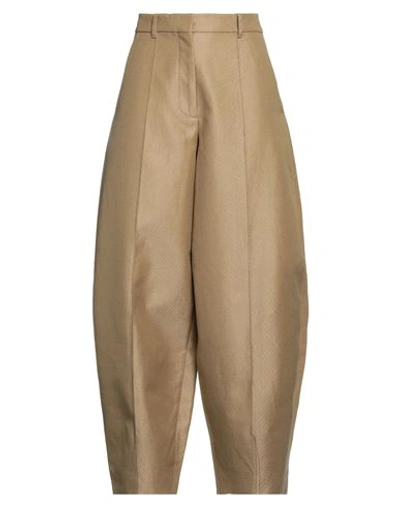 Shop Stella Mccartney Woman Pants Khaki Size 4-6 Cotton, Linen In Beige